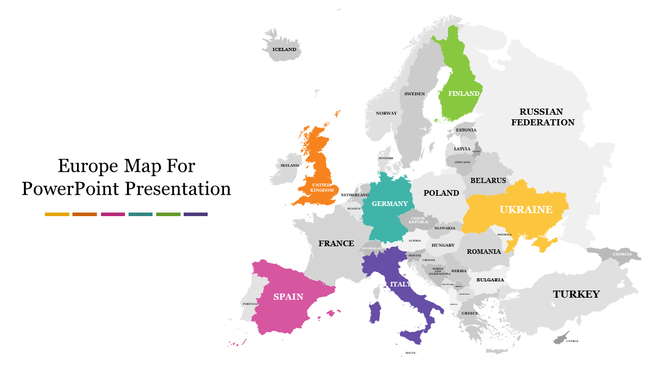 Color coded map of Europe highlighting many countries like spain, germany, ukraine, and the united kingdom.