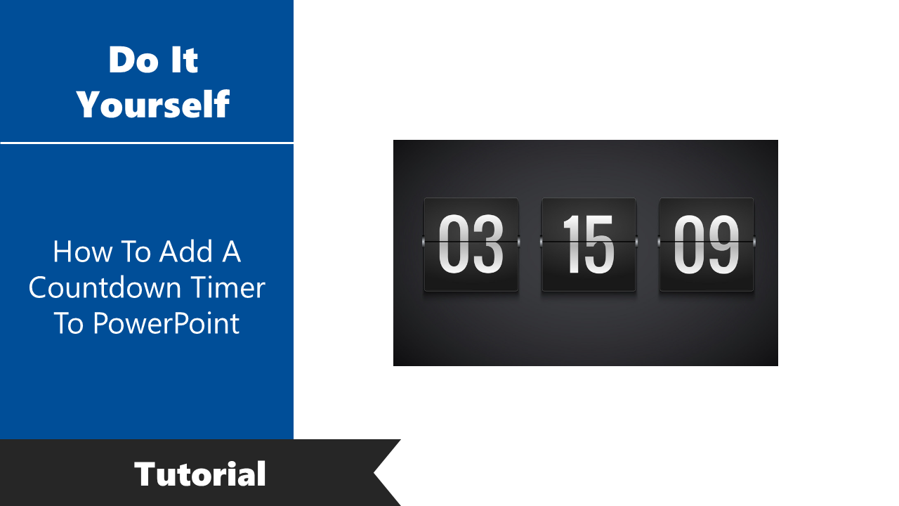 A banner of slide deck with features a blue watercolor background with leaves and flowers for a countdown timer.