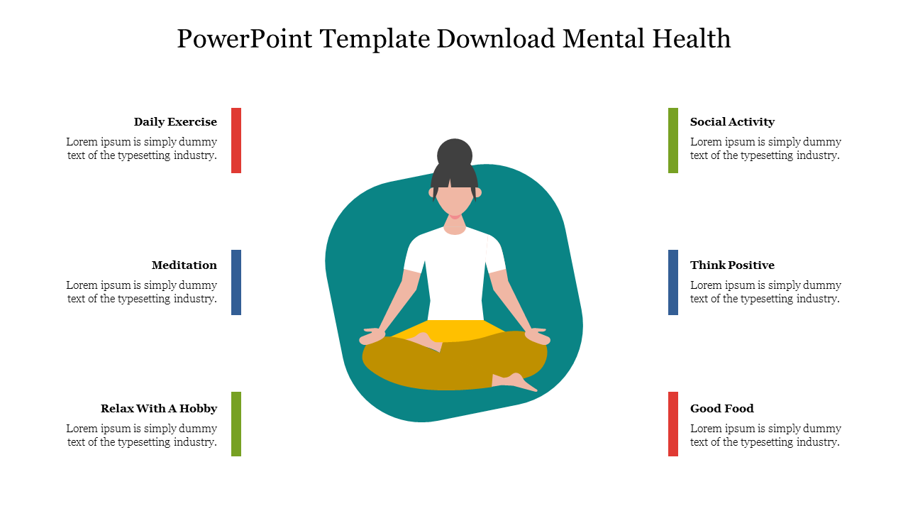 Best PowerPoint Template Download Mental Health Slide