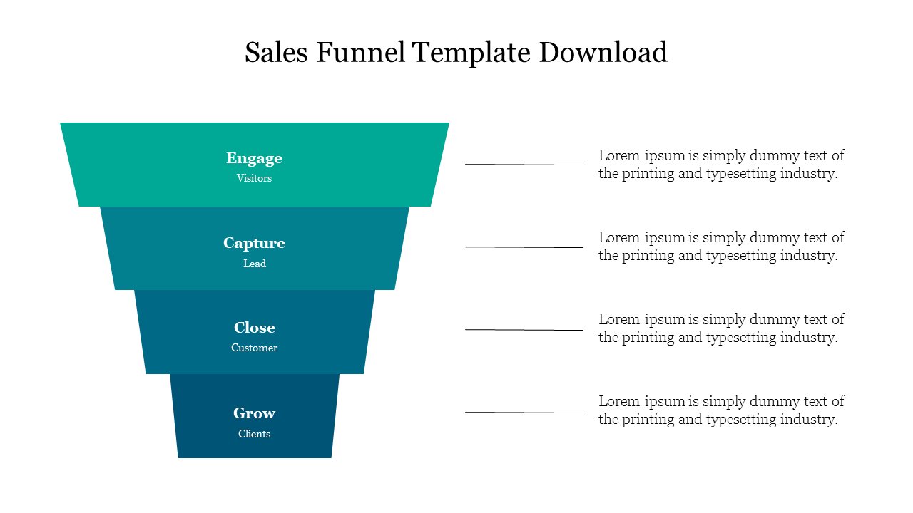 Sample Of Sales Funnel Template Download Presentation