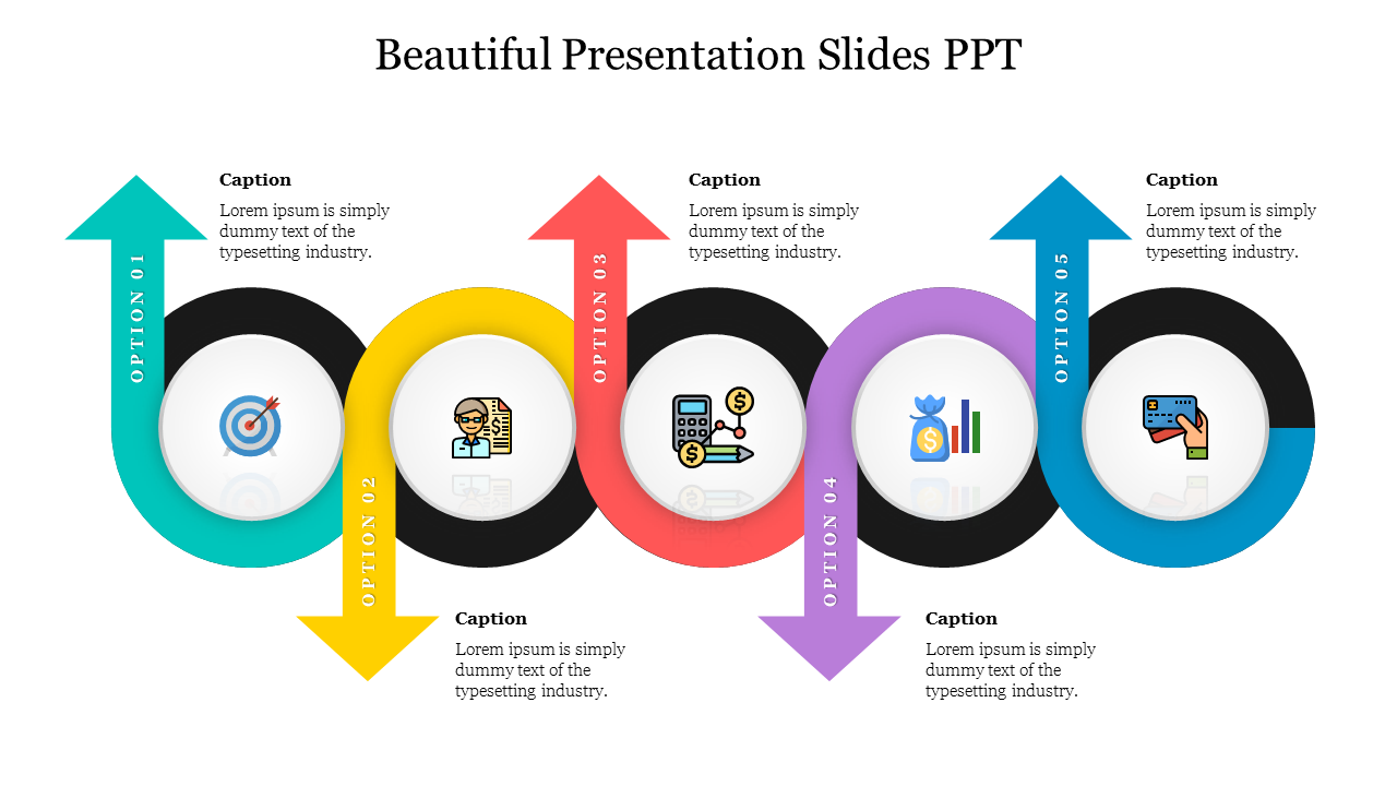 Beautiful Presentation Slides PPT With Arrow Model