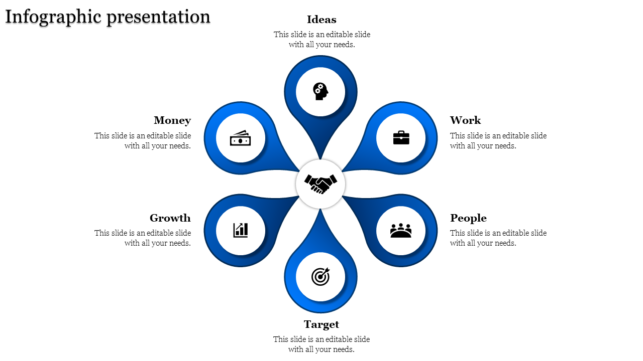 Fantastic Infographic Presentation Template on Six Nodes