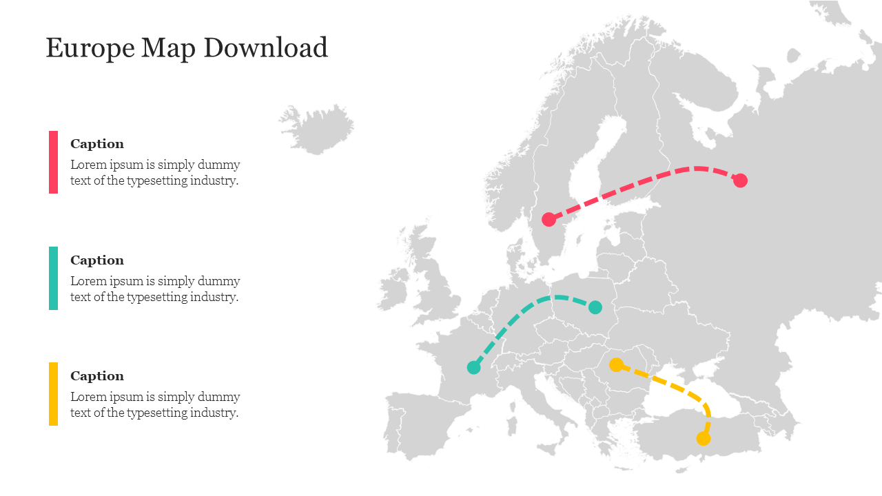 Attractive Europe Map Download Presentation Template