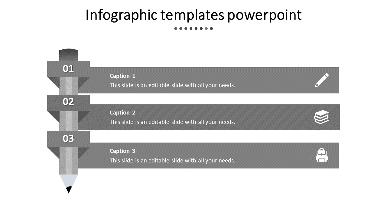 Attractive Presentation Infographic Templates In Grey Color