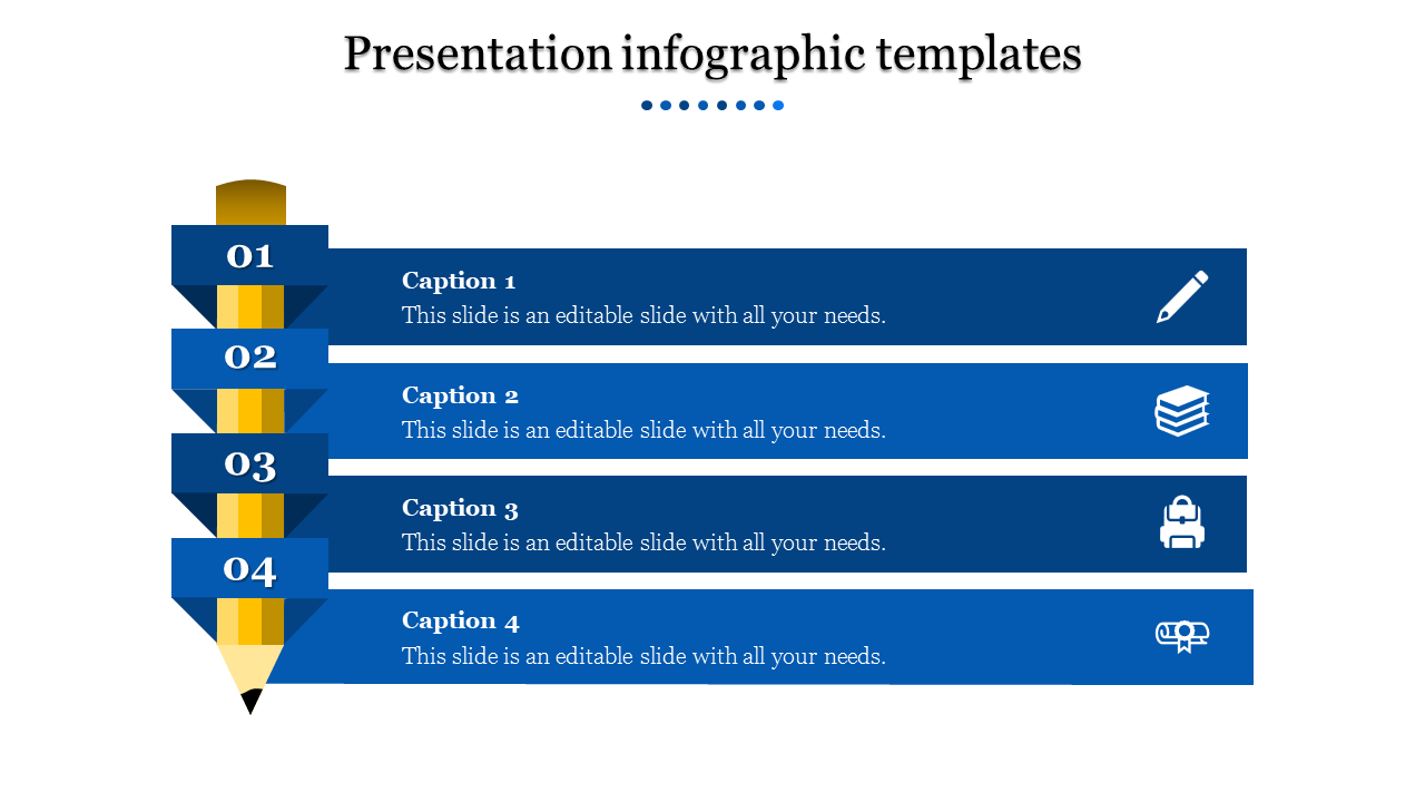 Awesome Presentation Infographic Templates on Pencil Shape