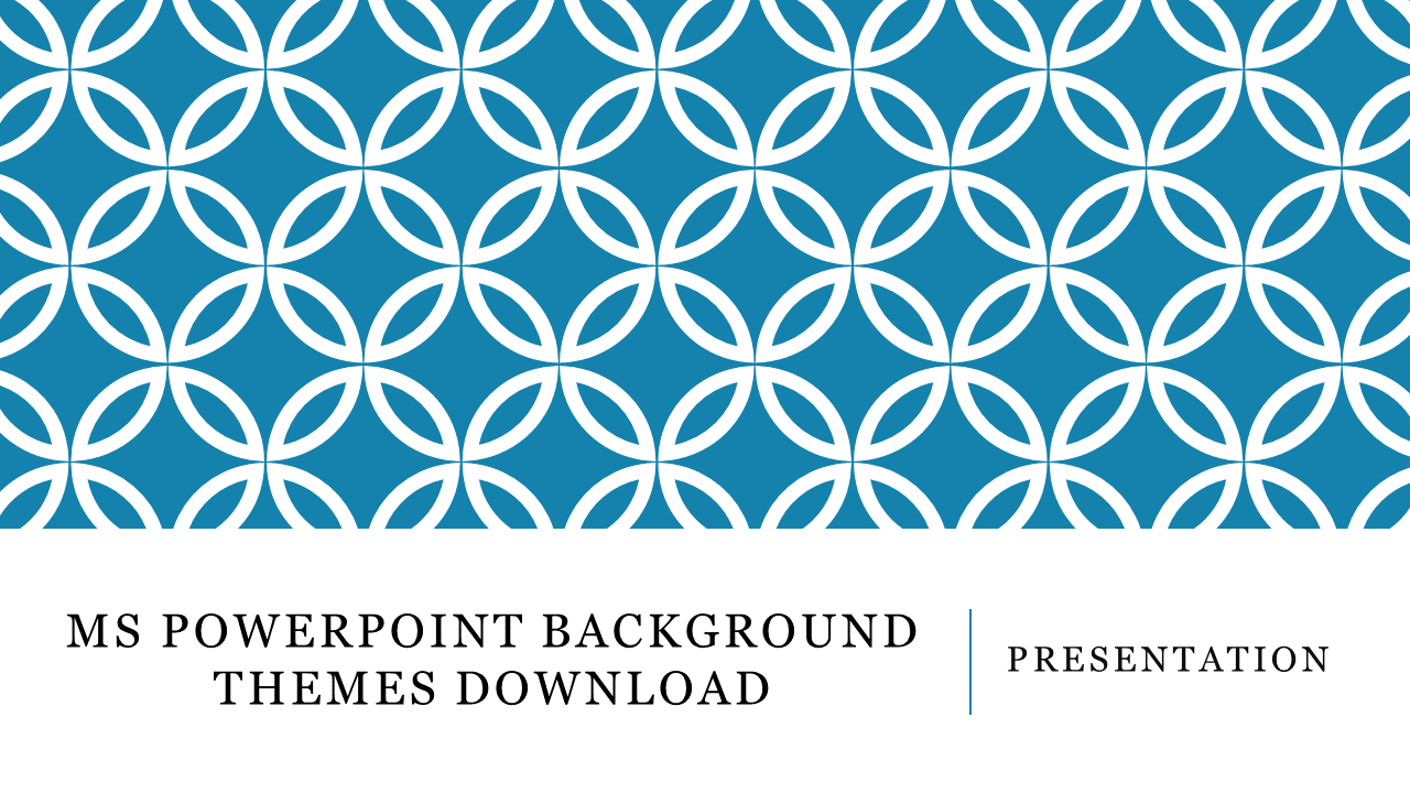 A repeating white circular pattern over a blue background, with presentation title MS text placed at the bottom.