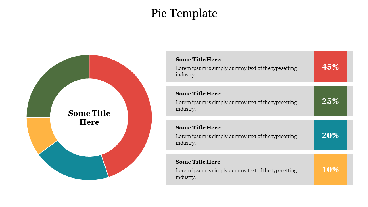 Creative Pie Template PowerPoint Presentation Slide