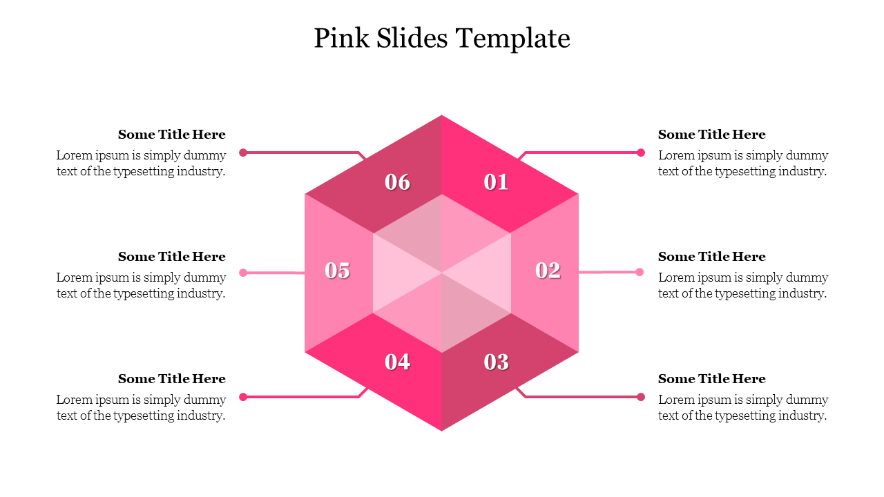 Hexagon Design Pink Slides Template Presentation