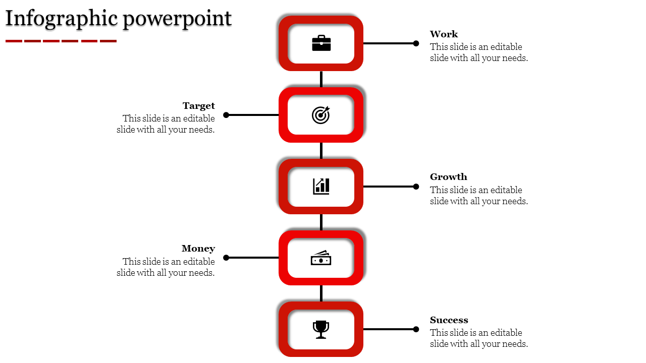 Affordable Infographic PPT With Red Color Slide Design