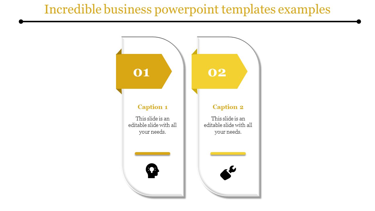 Creative Business PowerPoint Templates In Yellow Color