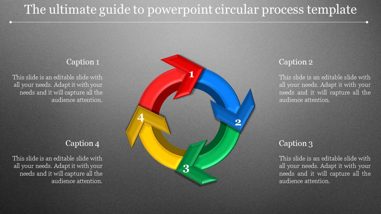 Try this alluring Circular Process PowerPoint Template slide