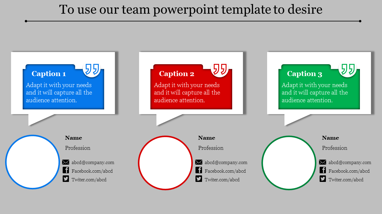 Our Team PowerPoint Template for Introducing Professionals