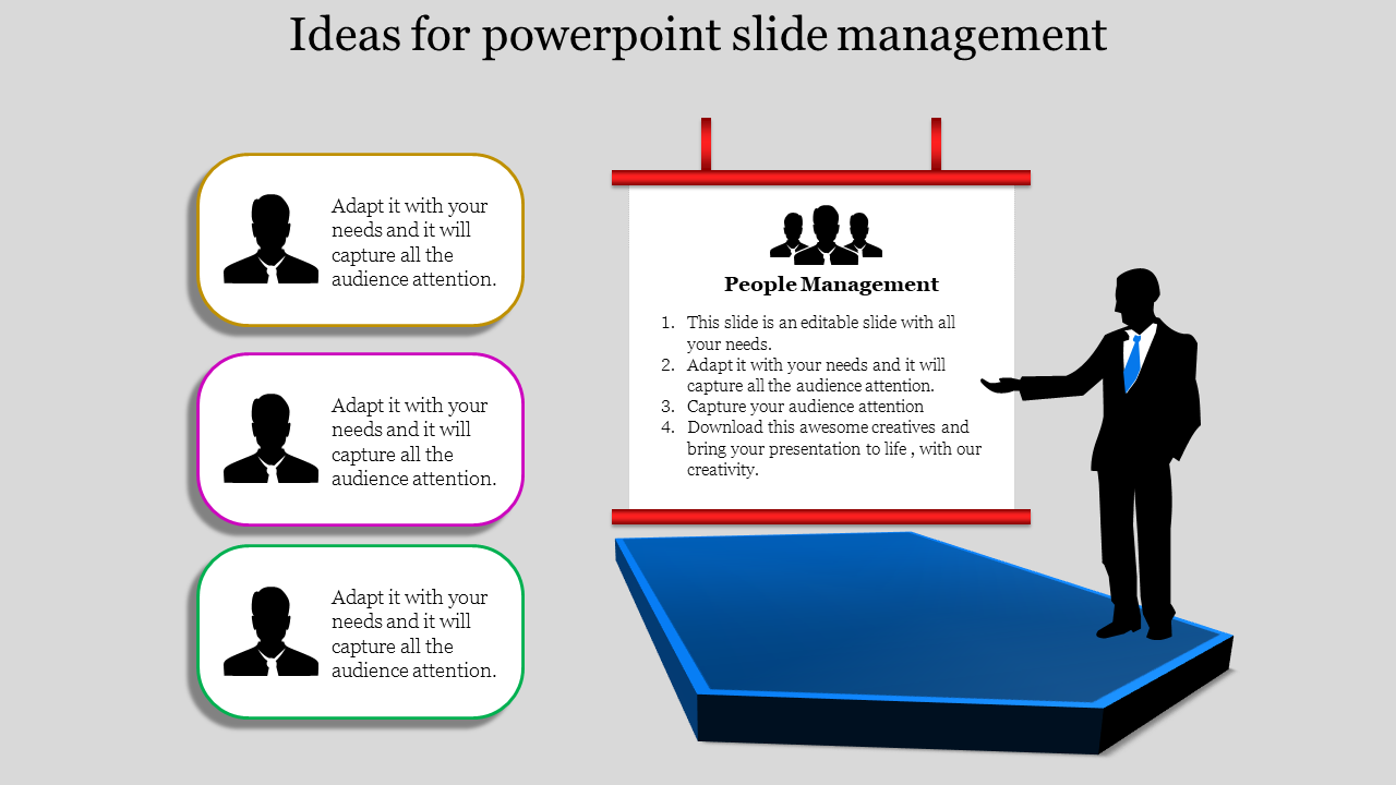 A PowerPoint slide with a professional figure presenting a People Management topic, with icons and captions.