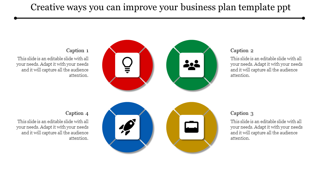 Four Node Business Plan Template PPT Presentation