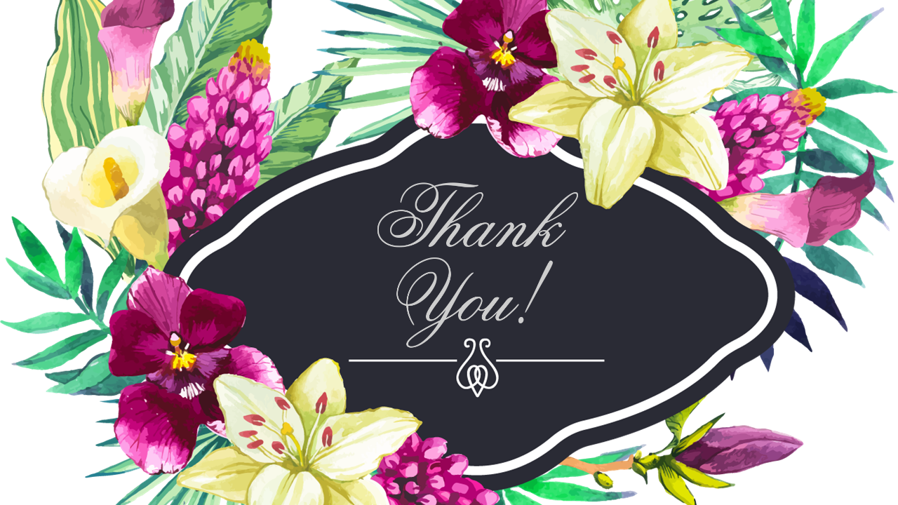 Thank You Images With Flowers For Ppt
