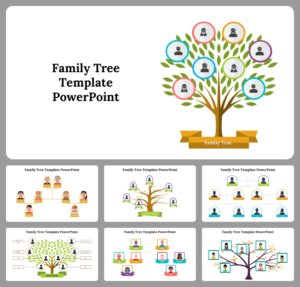Family Tree PowerPoint Infographic Slide Template - SlideBazaar