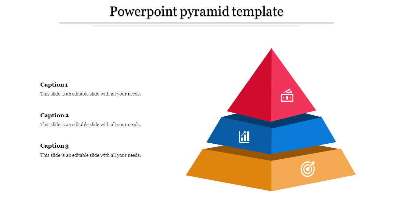 Elegant PowerPoint Pyramid Template In Multicolor