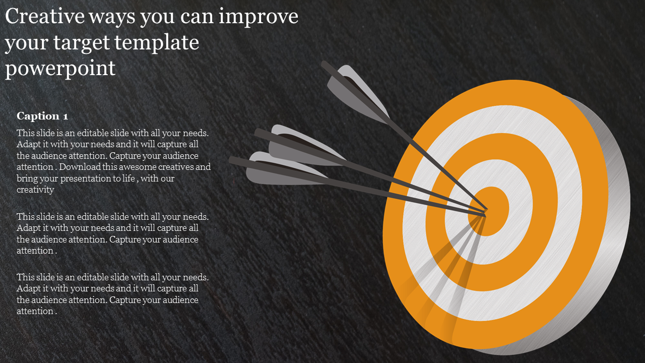 Bullseye target with arrows indicating success, next to caption areas for tips on enhancing on audience engagement.