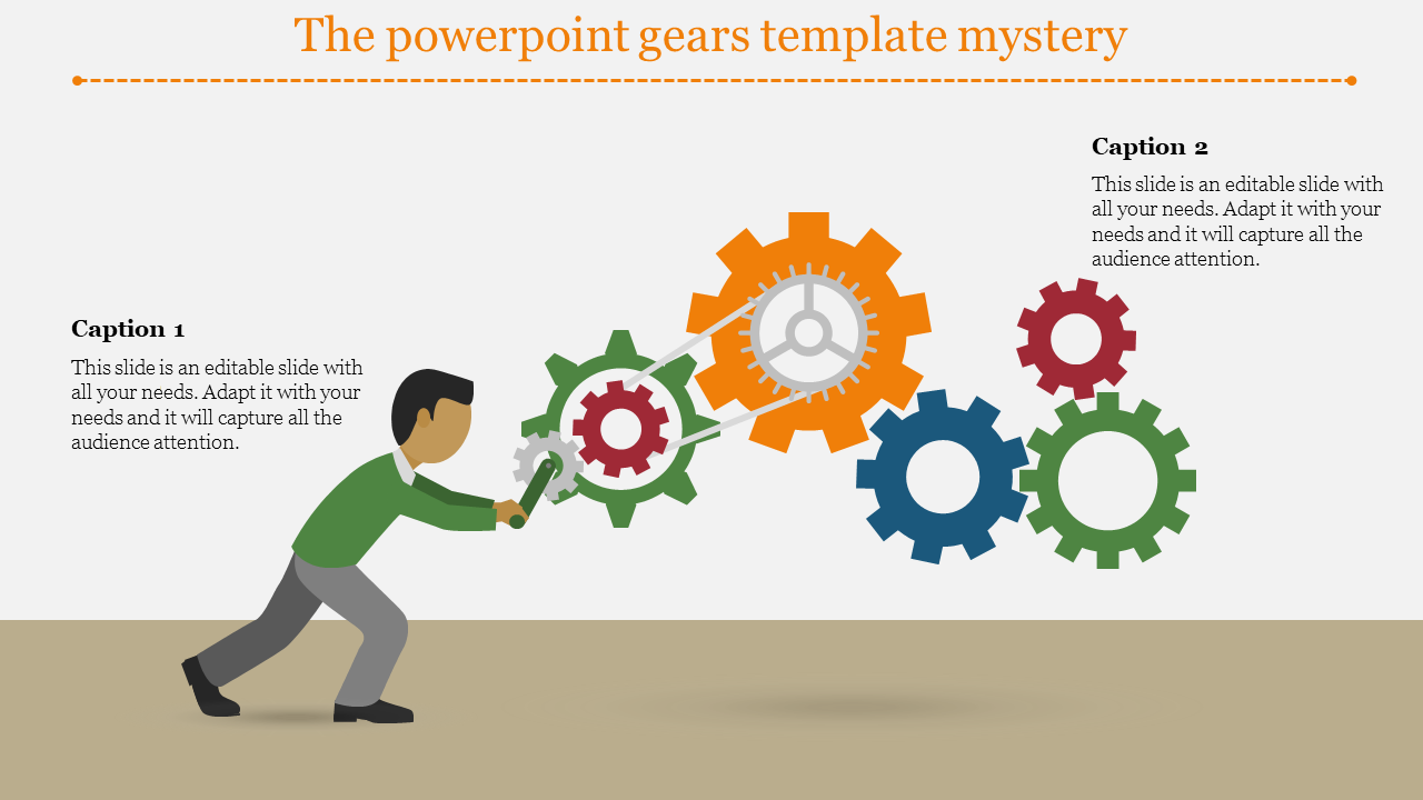 Grab polished PowerPoint Gears Template Slides presentation