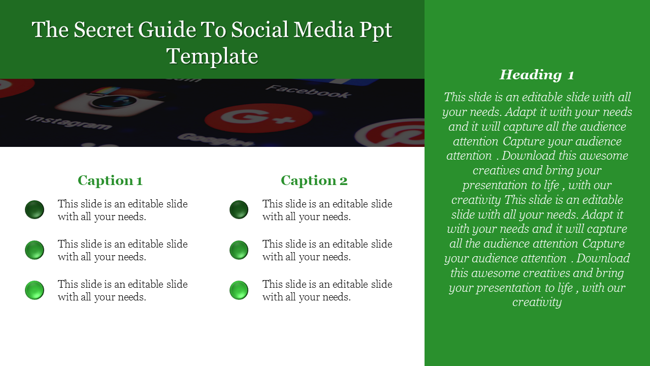 Social Media PPT Presentation Template for Engaging Content