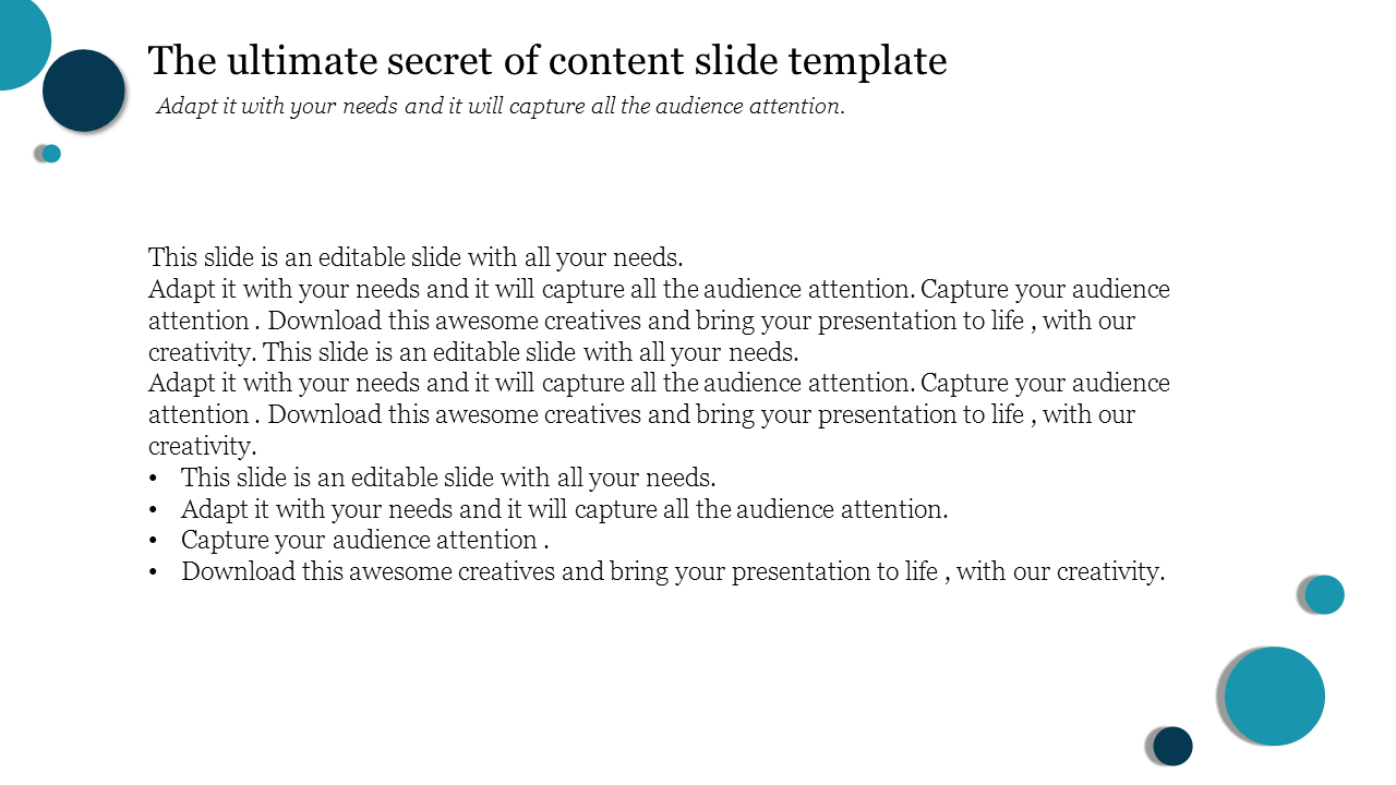 Easy Content Slide PPT And Google Slides Template