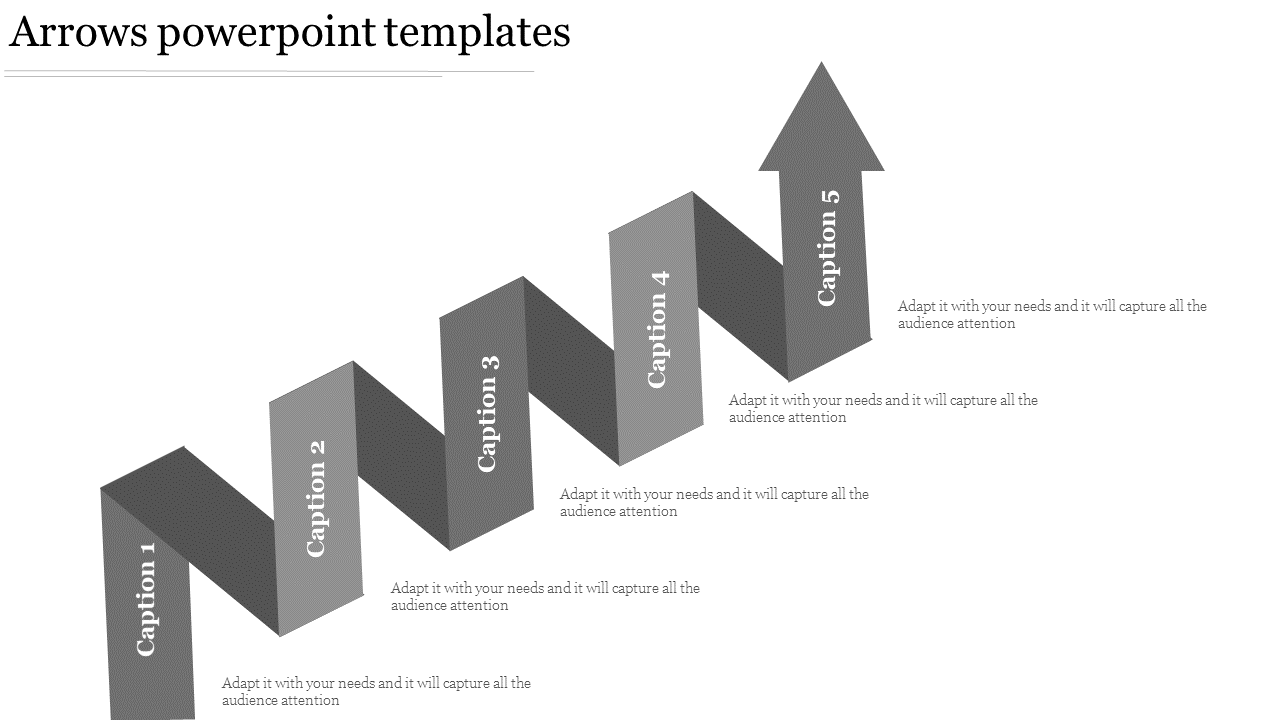 Creative Arrows PowerPoint Templates In Grey Color