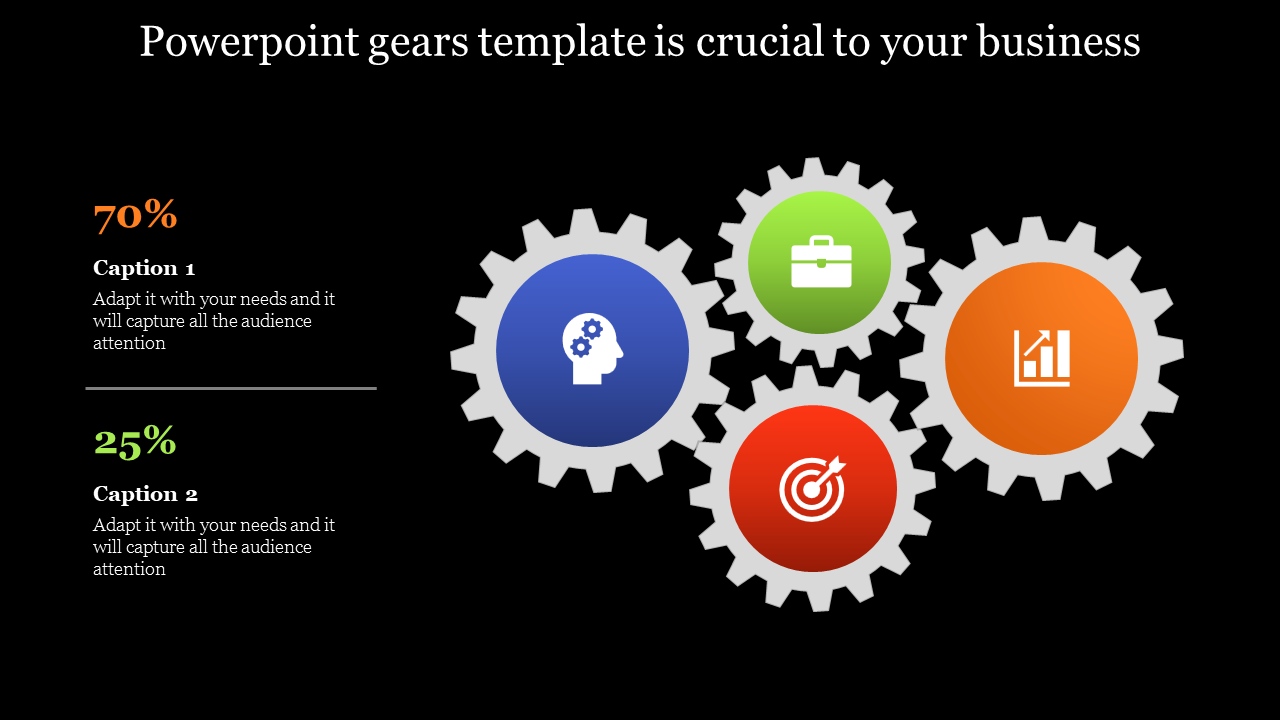 PowerPoint Gears Template for Mechanism and Workflow