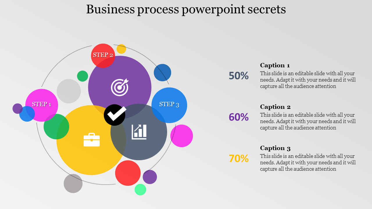 Business Process PowerPoint Template with Three Noded