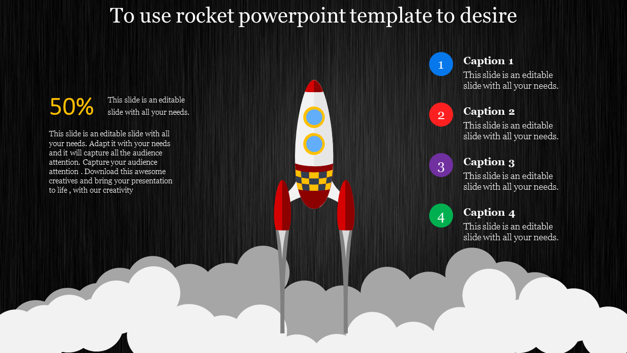 Best Rocket PowerPoint Template for Success Strategies