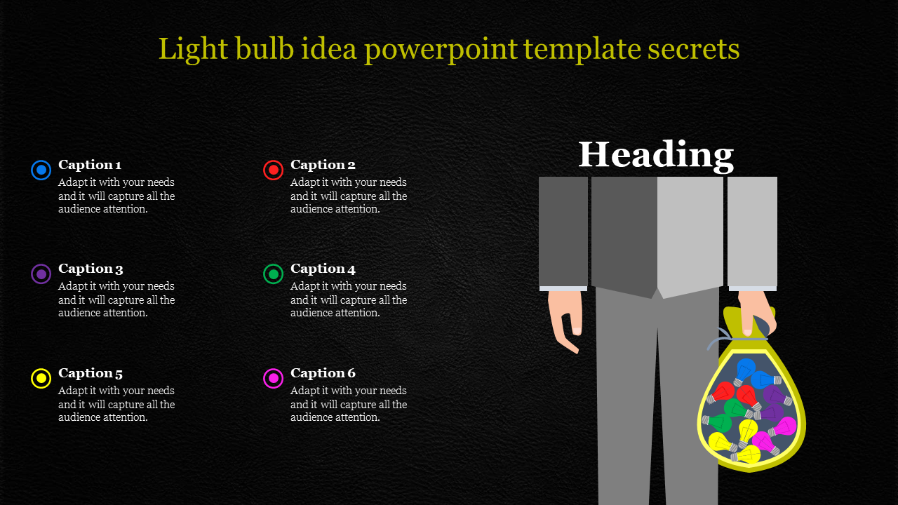 Light Bulb Idea PowerPoint Template - Human Model