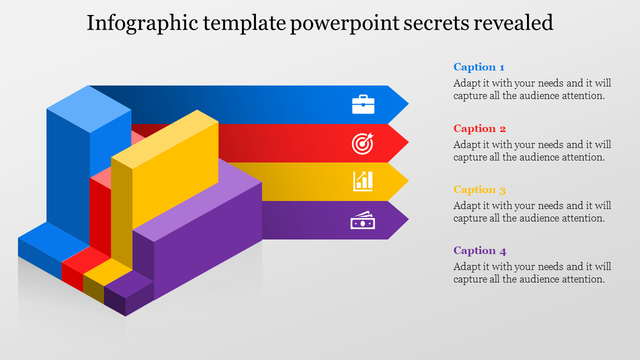 Four Noded Infographic Template PPT for Data Presentation