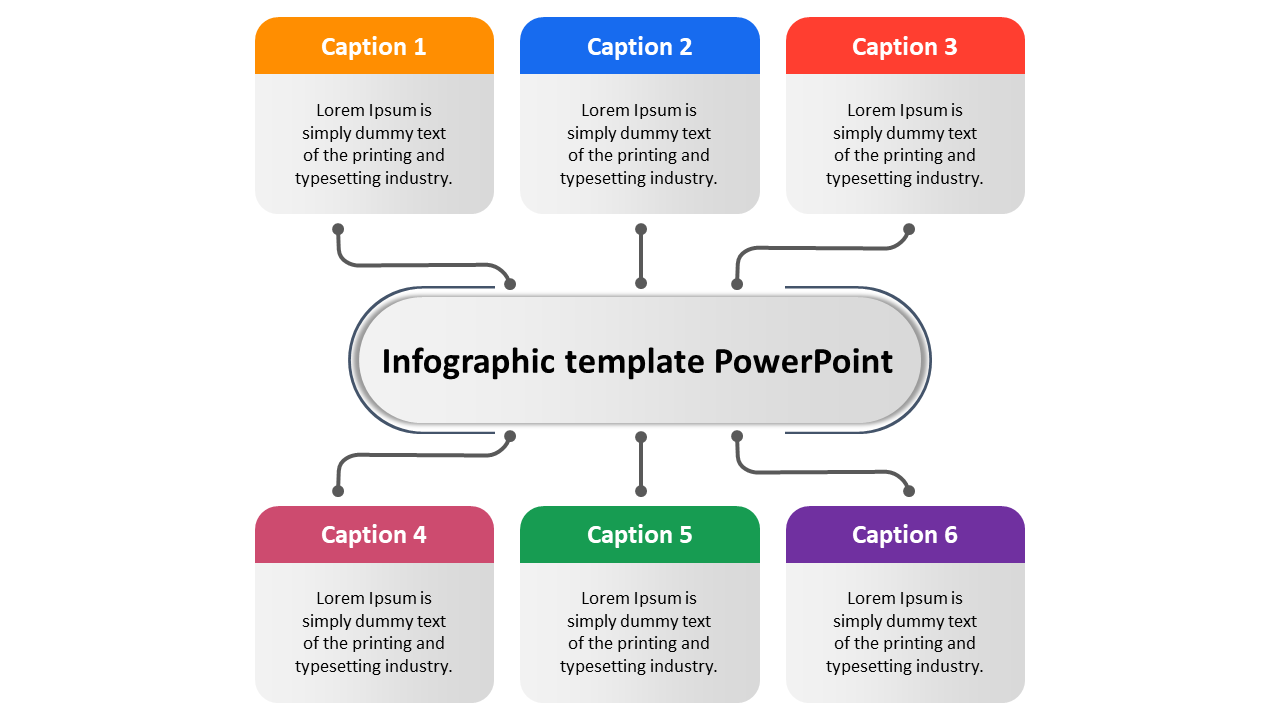 Six Noded Infographic Template PPT for Engaging Visuals