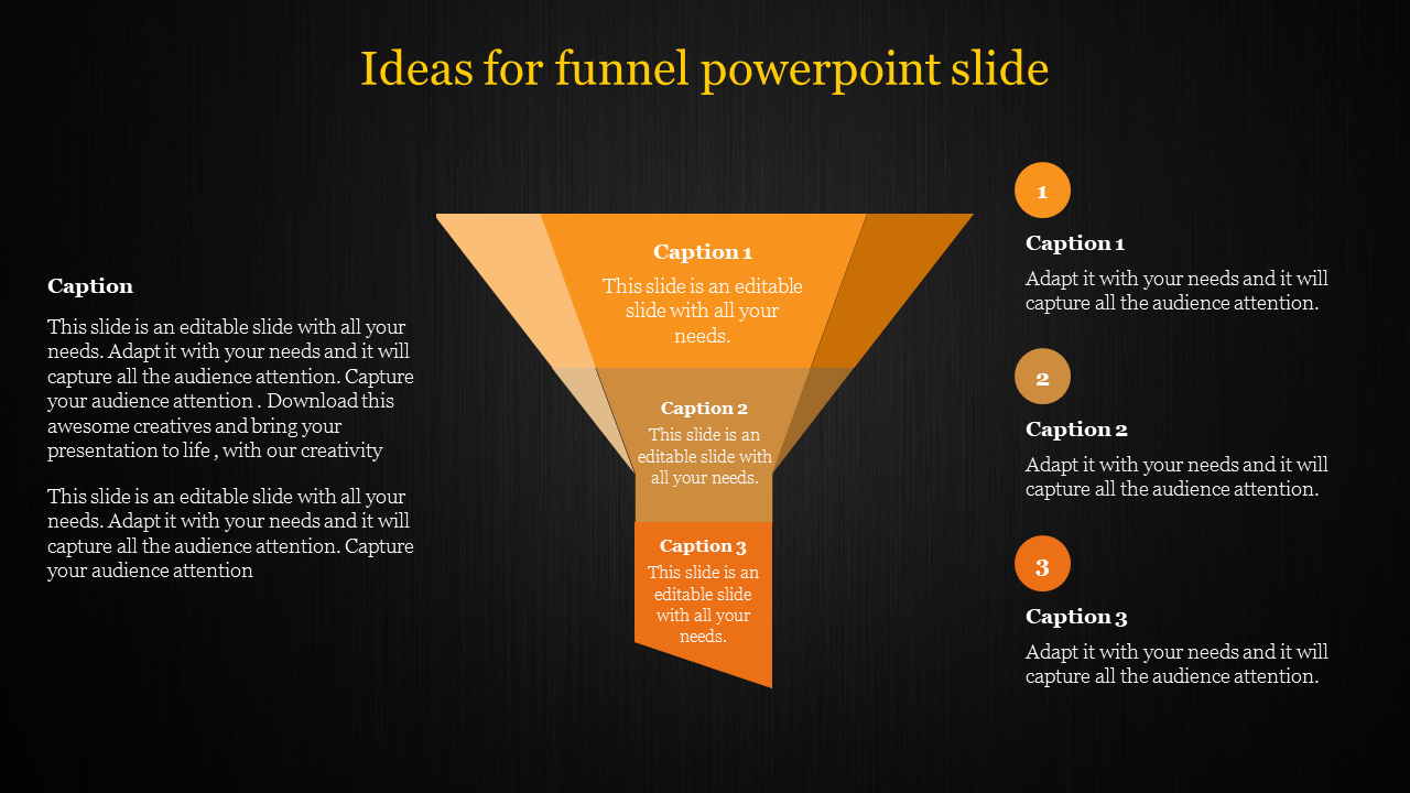 Funnel PowerPoint Template Slide for Process Visualization