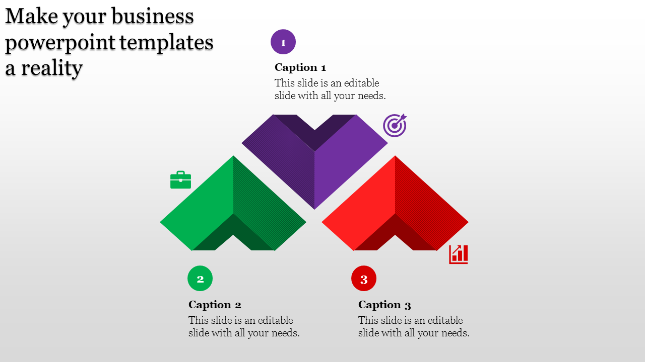 Versatile Business PowerPoint Templates with Three Nodes