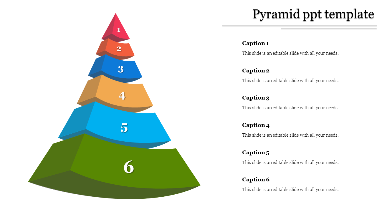 Multicolored Pyramid PowerPoint Template for Data Showoff