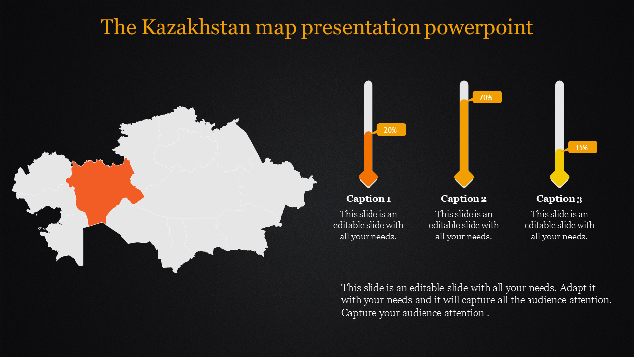 Kazakhstan Map PowerPoint Template and Google Slides