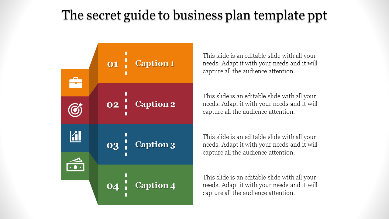 Four Noded Business Plan Template PPT for Strategic Planning