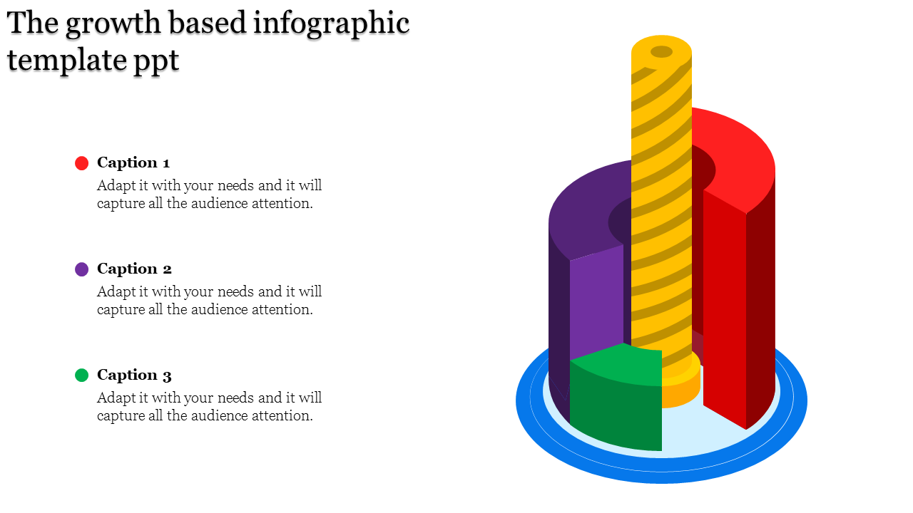 Three Noded Infographic Template PPT for Visual Data Display