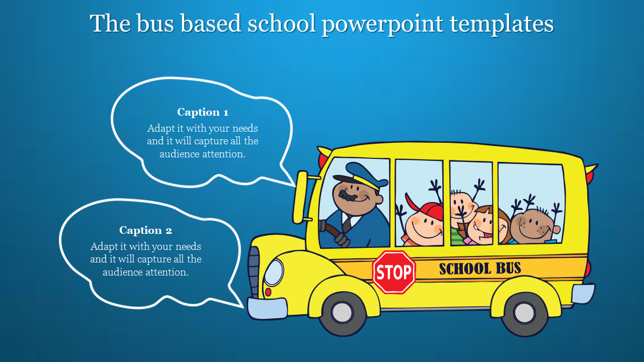 Attractive School PowerPoint Template With Two Node