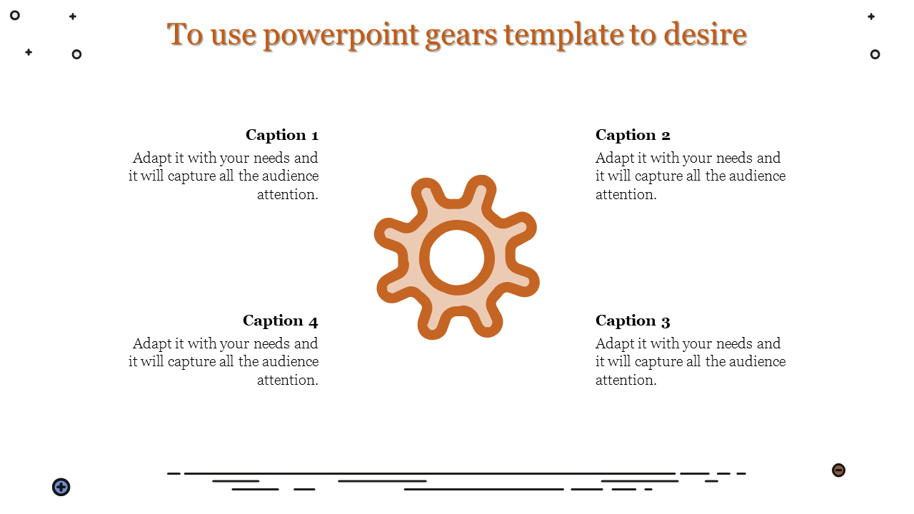 Editable Gears PowerPoint Template for Process Flow