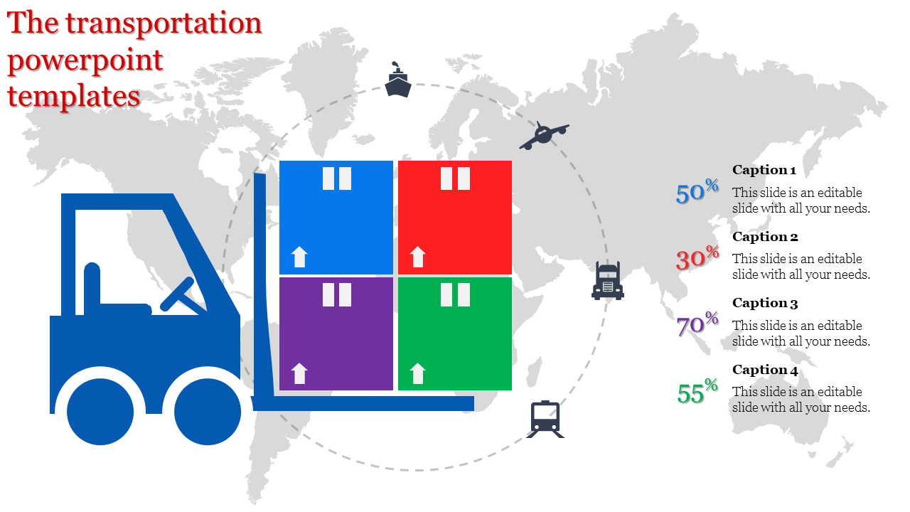 Stunning Transportation PowerPoint Templates-Four Node