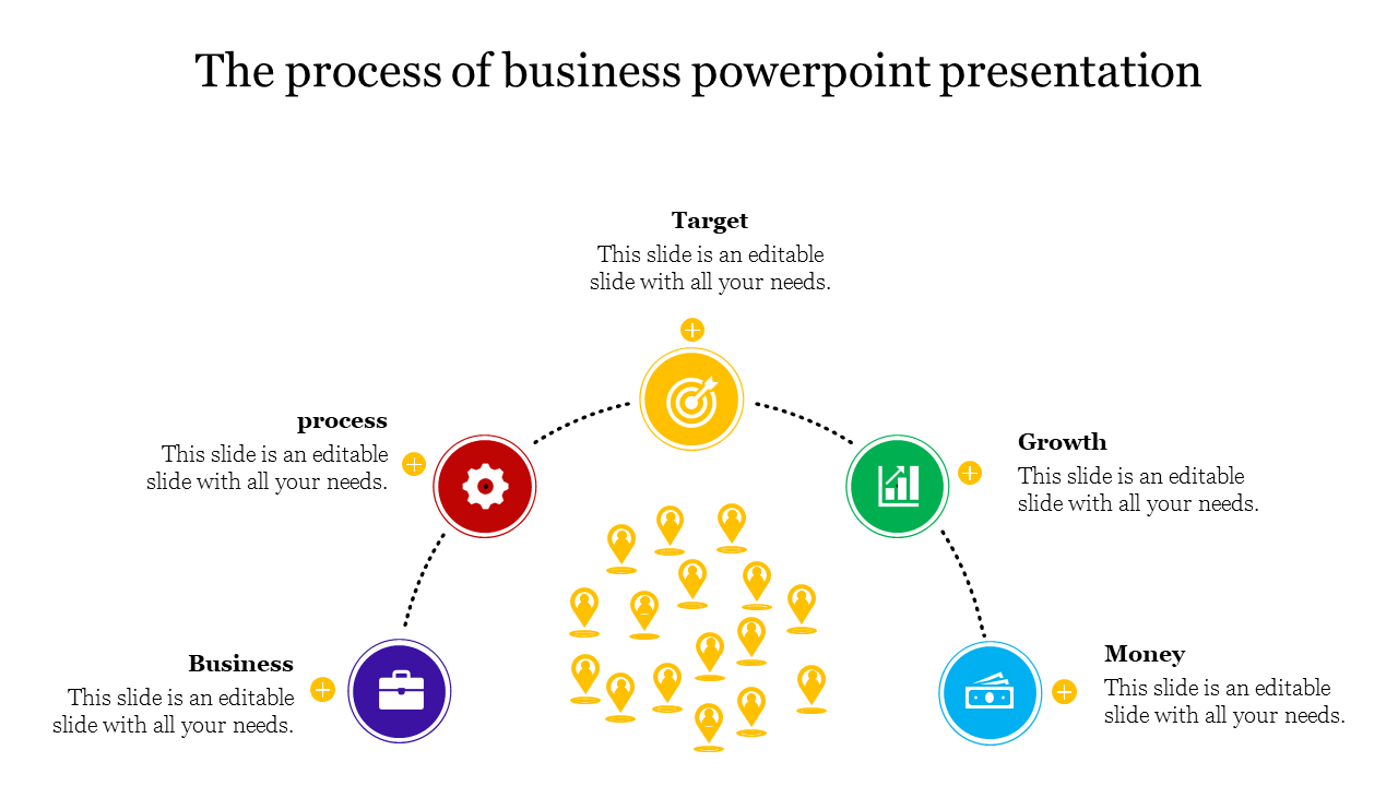 Five Noded Business PPT Presentation for Corporate Meetings