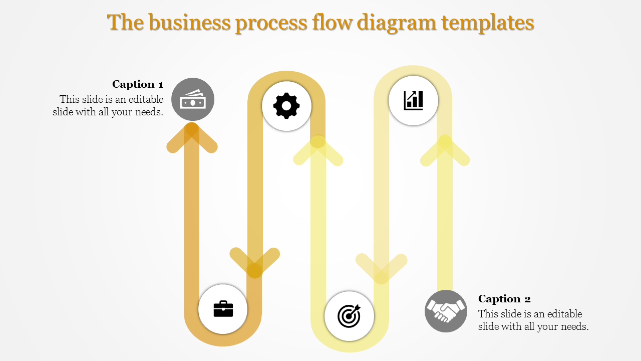 Two Noded Business Process Flow Diagram PowerPoint Templates