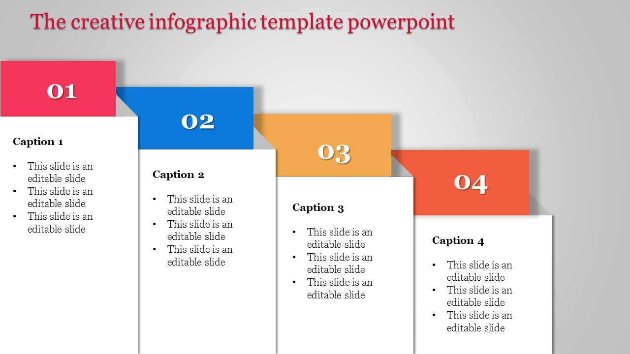 Infographic Template PowerPoint with Four Noded Design