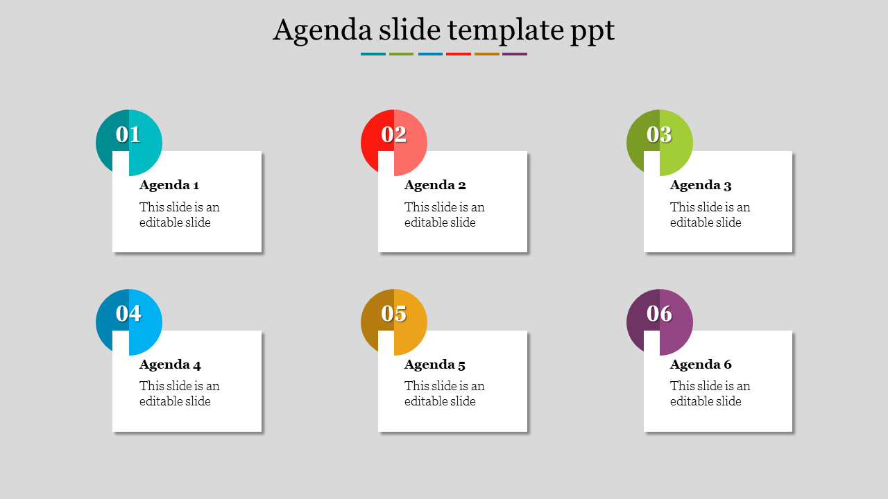 Agenda Slide Template PPT for Comprehensive Planning