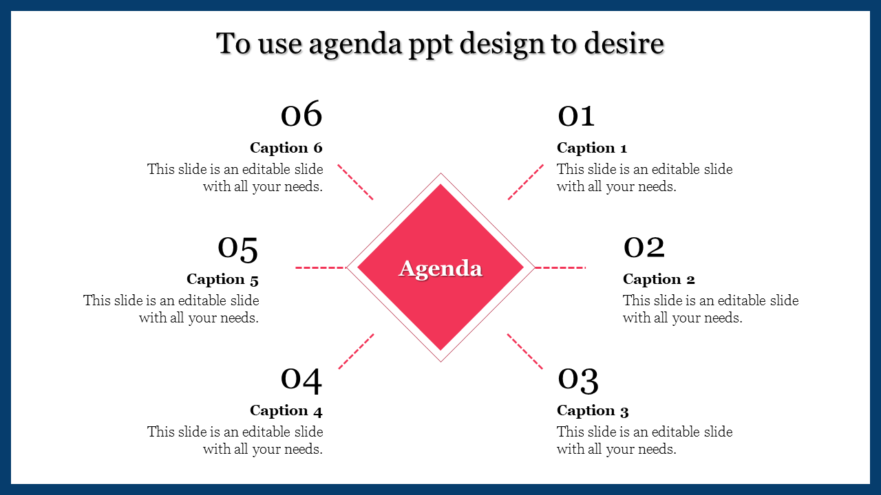 Horizontal agenda template featuring a list of four items, color-coded by step, with times and a writing-themed background.