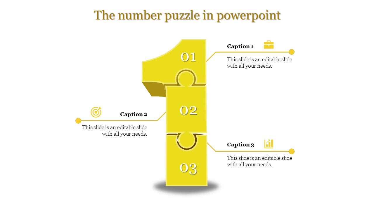 Number 1 puzzle infographic in yellow, divided into three labeled sections with captions and icons on a white background.