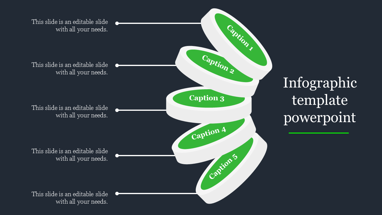 Infographic Template PowerPoint with Five Nodes Theme