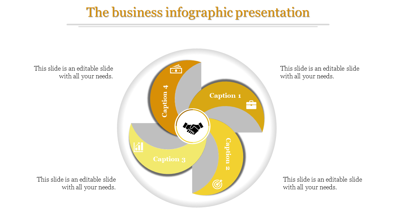 Four Noded Infographic PPT for Effective Communication