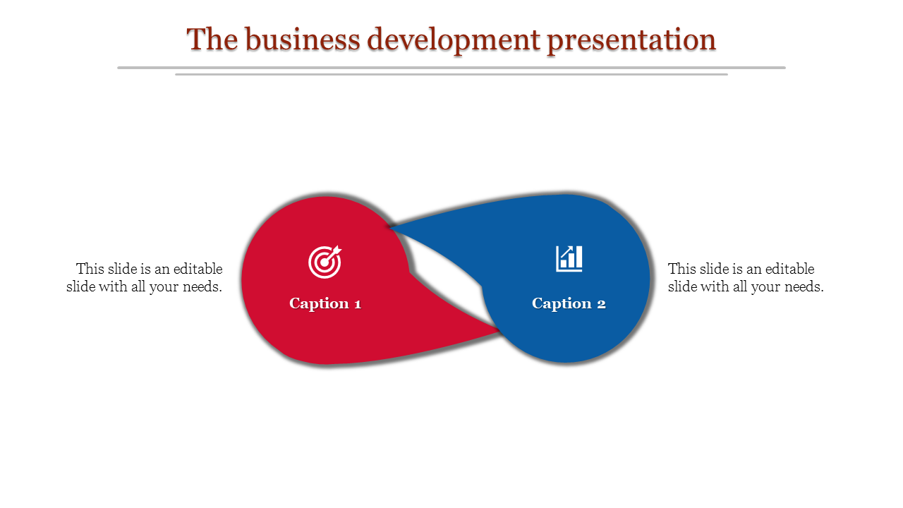 Business Development PowerPoint Template with Two Nodes